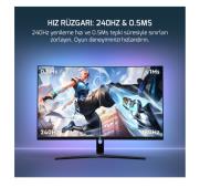 27 GAMEPOWER Vivid V60 27" Curved RGB SİYAH 240Hz 0.5ms Curved  VA Monitör 